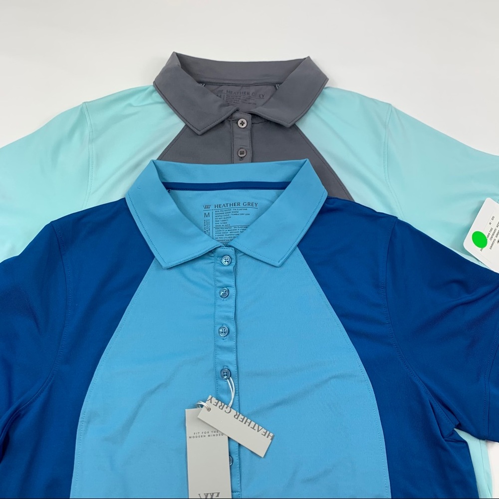 Haus of grey golf polo shirt heather grey stretch